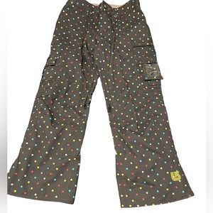 Burton Dry Ride womens snow pants black with multicolored squares size Medium